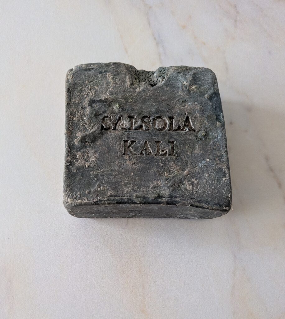 Sculptural Burnt Umber earthy clay soap for a natural bathroom aesthetic.