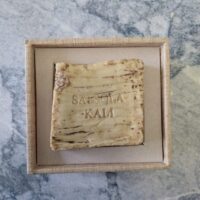 Sculptural light Birch bark mineral soap for a nature-inspired bathroom.