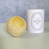 Beach air and coconut water scented bath truffle, a one-of-a-kind birthday offering.