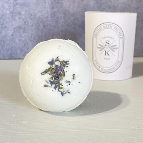 Luxury floral-scented White Peach and Lavender bath truffle, a premium gift for her.