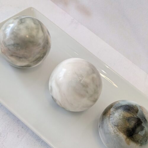 Premium Nero Sand Strata layered soap spheres, an exquisite gift for home decor.
