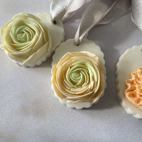 Rosewater and almond blossom scented flower soap, an exquisite gift for her.