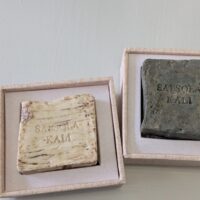 Birch mineral soap scented with birch leaf, lemon peel, and cedar atlas.