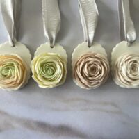 Hanging flower soap sculpture, a one-of-a-kind holiday offering for a luxury home.