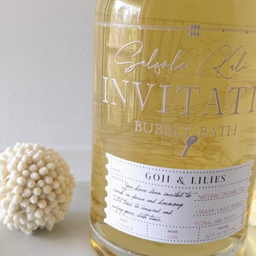 Salsola Kali bubbly bath invitation goji and lilies botanical bubble bath