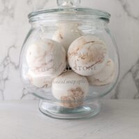 Salsola Kali The Sandstone sand veiled soap spheres in an apothecary jar.